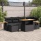 vidaXL Set canapele grădină perne 7 piese negru, poliratan/lemn acacia 3327618