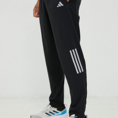 Adidas Performance pantaloni de alergare Own the Run barbati, culoarea negru, cu imprimeu