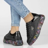Sneakers dama din piele naturală Filippo, Negru - 39