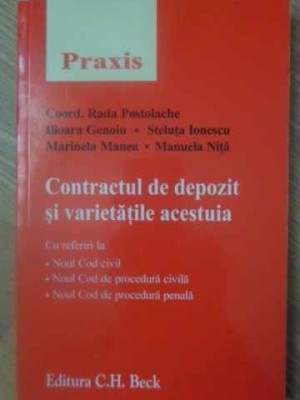 CONTRACTUL DE DEPOZIT SI VARIETATILE ACESTUIA-RADA POSTOLACHE SI COLAB. foto