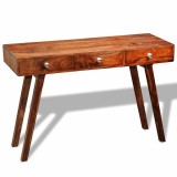 Cumpara ieftin Masă consolă cu 3 sertare, 76 cm, lemn masiv de acacia