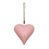 Cumpara ieftin Set 2 decoratiuni Inimioara metal roz alb 20x6x20 cm