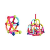 Piese Magnetice pentru Copii, Flippy, Set din 64 de Piese de diferite Culori, Constructor Magnetic cu Posibilitatea de a Construii forme Nelimitate, M