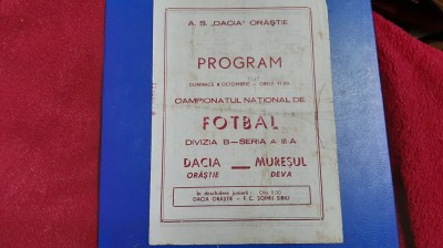 program Dacia Orastie - Muresul Deva foto