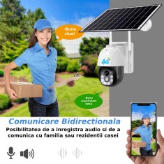 Camera Supraveghere video cu SIM, conexiune 4G, panou solar, Interior - Exterior