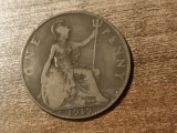 M3 C50 - Moneda foarte veche - Anglia - one penny - 1919, Europa