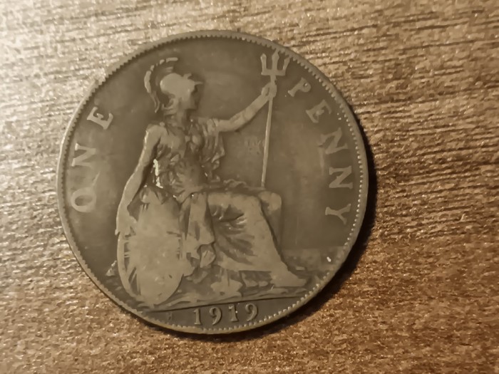 C50 - Moneda foarte veche - Anglia - one penny - 1919