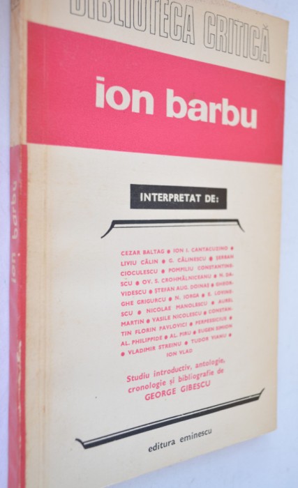 Ion Barbu - Biblioteca critica