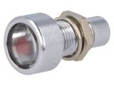 Lampă LED Convexă Roșie &Oslash;8,2mm IP67 Alamă