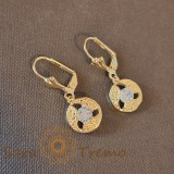 Cercei model nou cu design decupat si cristal zirconia alb, 2.5 cm