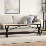 Masă cafea vidaXL lemn masiv pin, cadru X, 160x40x45 cm, maro, oțel - Sufragerie, living, design rustic