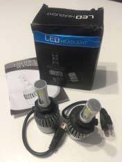 Bec LED pentru far, conector H7, 16.000lm, 6000k, 12V, 2019 foto