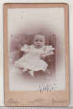 Bnk foto Portret de copil - Foto Louis Bucuresti 1898, Romania pana la 1900, Sepia, Portrete