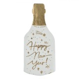Set șervețele Masă, &Ccedil;&times;Happy New Year&Ccedil;Ł, Alb/Auriu, 33x33cm, 12 Bucăți, 2 Straturi