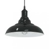 VidaXL Lampă suspendată reglabilă pe &icirc;nălțime E27 negru lucios metal