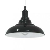 VidaXL Lampă suspendată reglabilă pe &icirc;nălțime E27 negru lucios metal