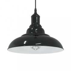 vidaXL Lampă suspendată reglabilă pe &icirc;nălțime E27 negru lucios metal 4103435