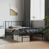 VidaXL Cadru pat metalic cu tăblii de cap/picioare, negru, 100x200 cm