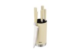 Cumpara ieftin Set cutite 6 piese RETRO Zilan ZLN1610, Suport inclus, Otel inoxidabil 3CR13, Compatibil masina de spalat vase, Crem