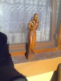 Statueta din lemn Fecioara cu pruncul Semnata Bergmann Nr 40/272
