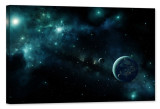 Cumpara ieftin Tablou luminos in intuneric, GlowforHome, Planeta extraterestra in spatiu, 60 cm x 40 cm