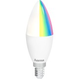 Bec LED Inteligent Hama E14, 4.5W (32W), WiFi, Multicolor RGB, Alb/Color, 350lm, Clasa G, Smart Home, Compatibil Alexa/Google Home