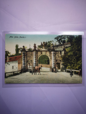 Carte postala Alba Iulia, Poarta I, 1927 circulata foto