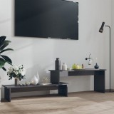 Comoda TV, gri extralucios, 180x30x43 cm, PAL GartenMobel Dekor, vidaXL