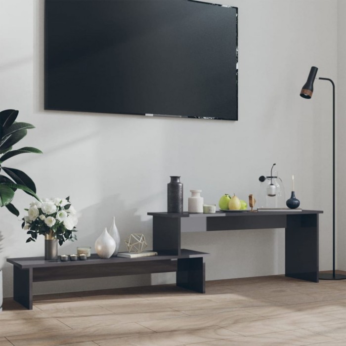 Gossi comoda tv, gri extralucios, 180x30x43 cm, pal