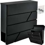 Cutie postala metalica neagra A4 cu 2 chei si suport ziare