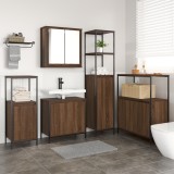 VidaXL Set mobilier baie, 5 piese, stejar maro, lemn prelucrat