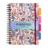 Caiet B5 cu spira si separatoare Pukka Pad Bloom, dictando, 200 file, multicolor, cu microperforatii