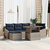 vidaXL Set de canapele pentru grădină 7 pcs Gri Rattan poli 3358600