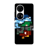 Husa compatibila cu Huawei Nova Y70 model Minecraft Pixels, Silicon, TPU, Viceversa, Transparent, Carcasa