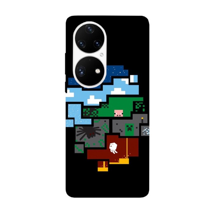 Husa compatibila cu Huawei Nova Y70 model Minecraft Pixels, Silicon, TPU, Viceversa
