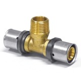 Fiting de presare &icirc;n T 26 mm x 3/4 AG pentru țevi multistrat