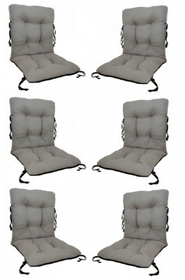 Set 6 perne decorative pentru scaun de bucatarie cu spatar, dimensiune sezut 42x40 cm, spatar 42x50 cm, culoare gri foto