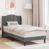 vidaXL Cadru de pat cu headboard Gri &icirc;nchis 100 x 200 cm Catifea 42027900