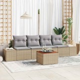 VidaXL Set canapea grădină 5 pcs Bej, gri deschis 55 x 55 x 37 cm