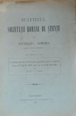 Buletinul Societatii Romane de Stiinte din Bucuresti-Romania Nr 2 si 3/ 1913