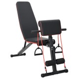 VidaXL Bancă de Greutăți Reglabilă cu Benzi de Rezistență 150 kg Oțel Negru