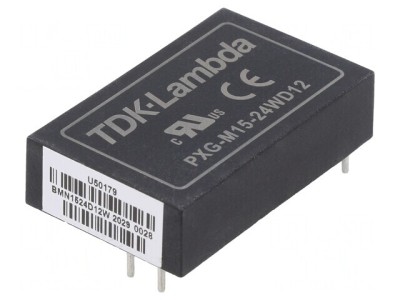 Convertor DC/DC 15W 9-36V la 12V/-12V THT foto