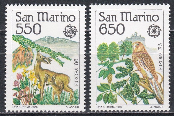 San Marino 1986 - EUROPA - Conservarea Naturii, MNH
