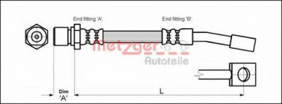 Conducta / cablu frana OPEL TIGRA (95) (1994 - 2000) METZGER 4114679 foto