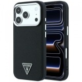 Husa MagSafe pentru Apple iPhone 18 Pro Max / 17 Pro Max, Guess, Grained Triangle Logo, Neagra