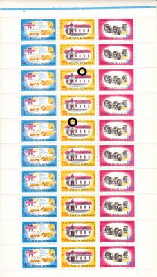 ✅ RO 1978 LP 969 a &amp;quot; Aniversari mun. Arad - coala tripticx10 cu ERORI , MNH foto