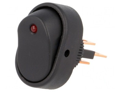 Comutator Basculant ON-OFF 15A/24VDC cu LED Negru foto