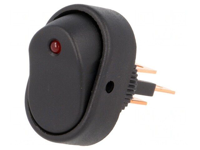 Comutator Basculant ON-OFF 15A/24VDC cu LED Negru