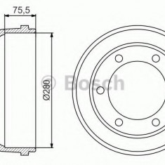 Tambur frana FORD TRANSIT caroserie (FA) (2000 - 2006) BOSCH 0 986 477 195