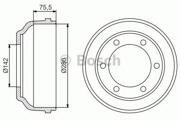 Tambur frana FORD TRANSIT caroserie (FA) (2000 - 2006) BOSCH 0 986 477 195